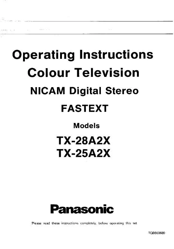 Mode d'emploi PANASONIC TX-25A2X