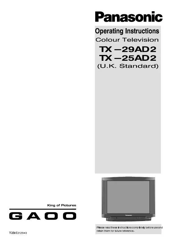 Mode d'emploi PANASONIC TX-25AD2