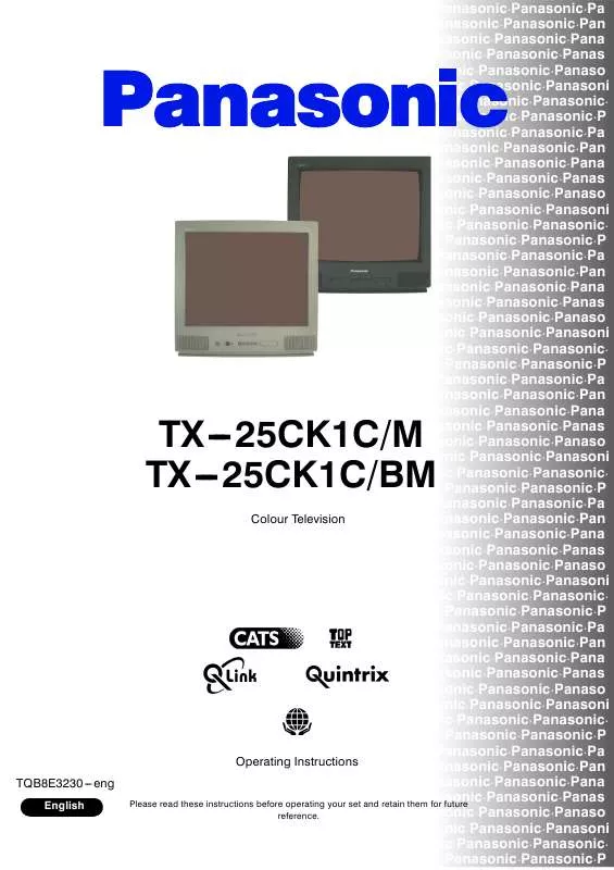 Mode d'emploi PANASONIC TX-25CK1CBM