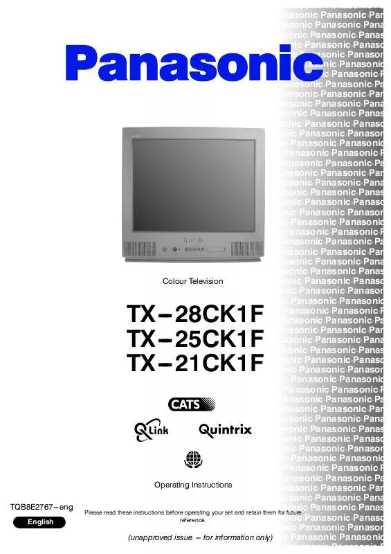 Mode d'emploi PANASONIC TX-25CK1F