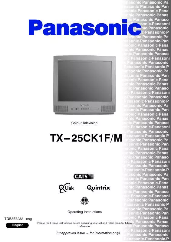 Mode d'emploi PANASONIC TX-25CK1FM