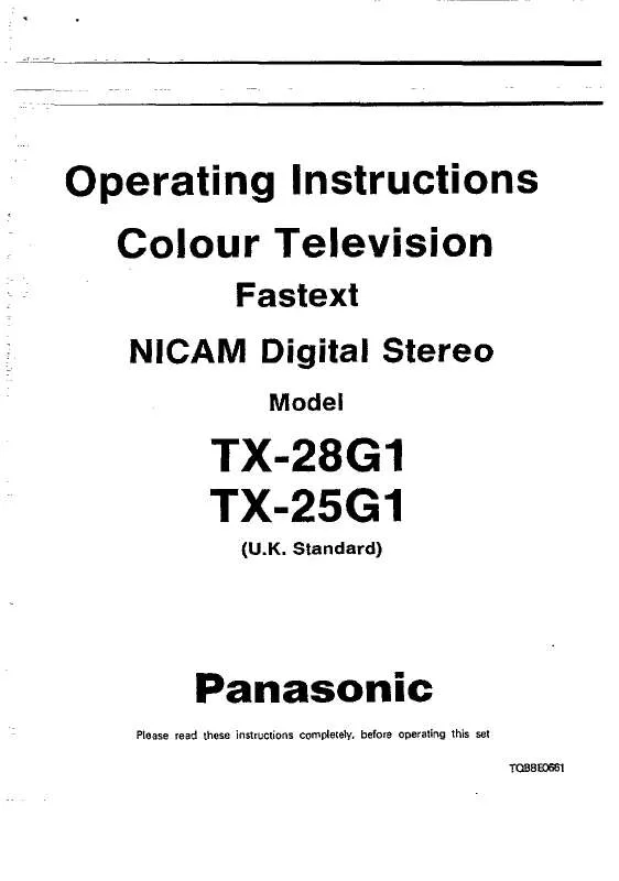 Mode d'emploi PANASONIC TX-25G1