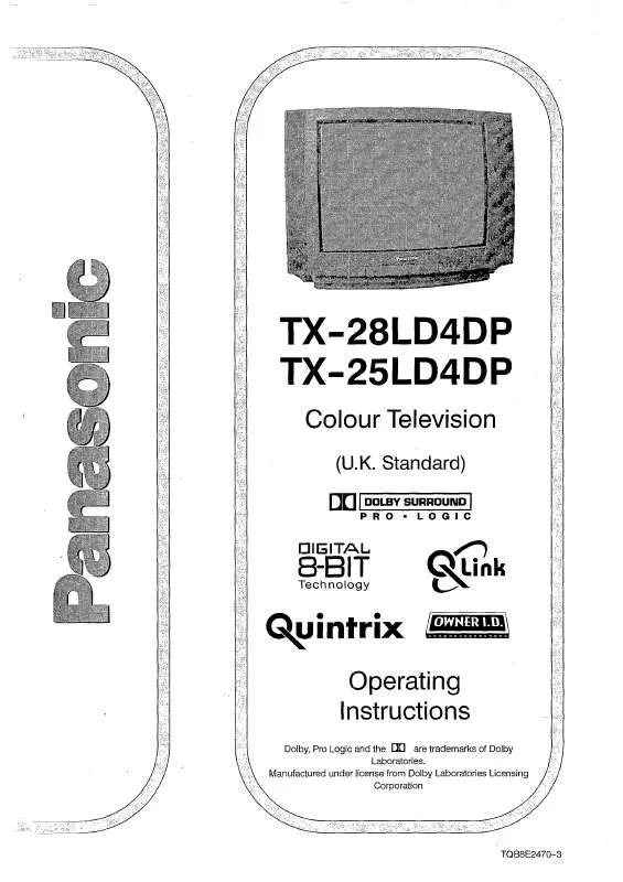 Mode d'emploi PANASONIC TX-25LD4DP