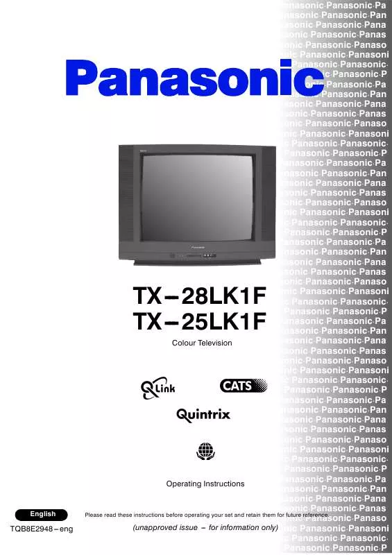 Mode d'emploi PANASONIC TX-25LK1F