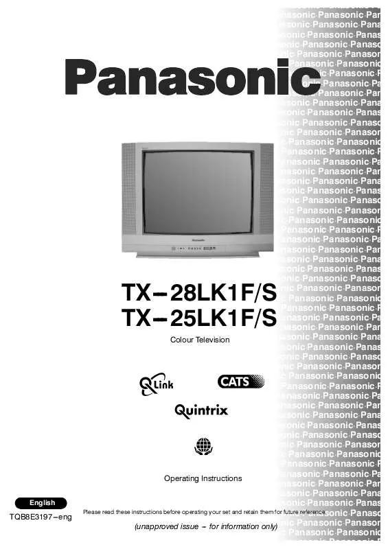 Mode d'emploi PANASONIC TX-25LK1FS