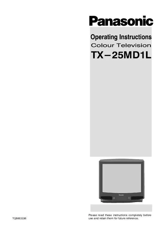 Mode d'emploi PANASONIC TX-25MD1L