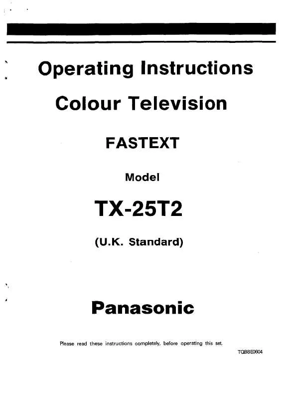 Mode d'emploi PANASONIC TX-25T2