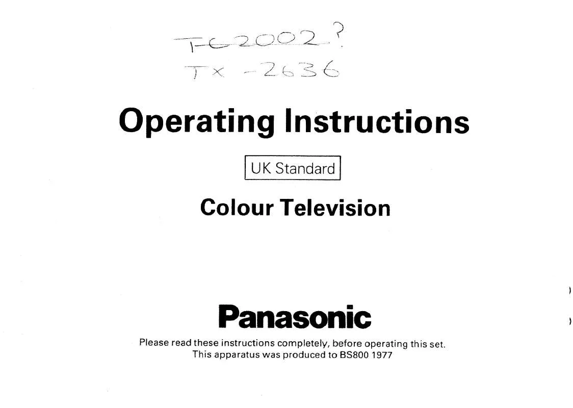 Mode d'emploi PANASONIC TX-2636