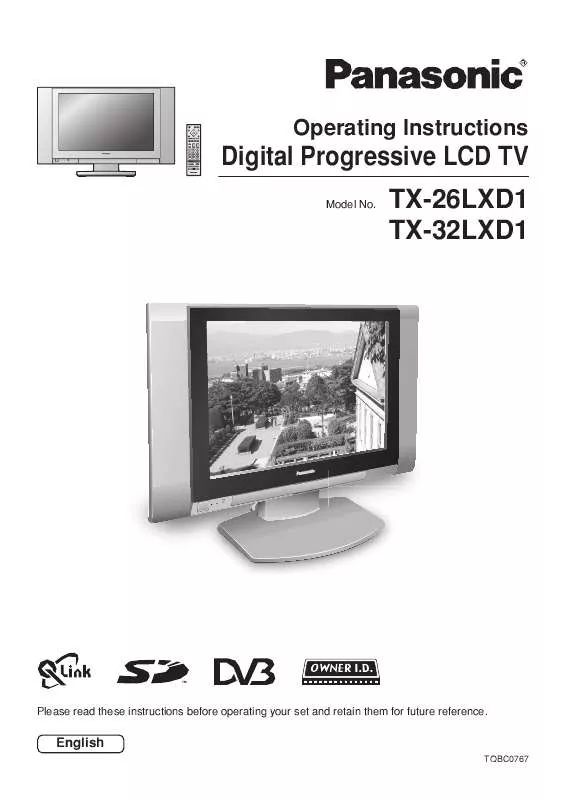 Mode d'emploi PANASONIC TX-26LXD1