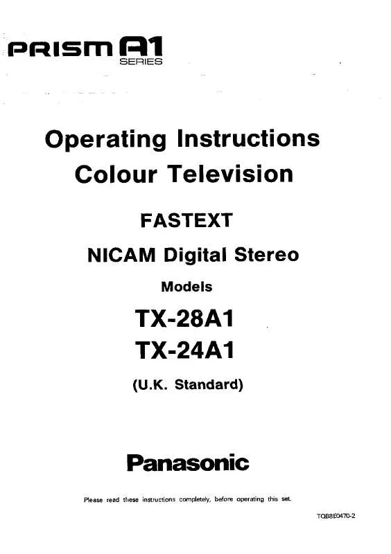 Mode d'emploi PANASONIC TX-28A1