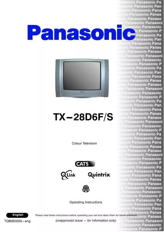 Mode d'emploi PANASONIC TX-28D6FS