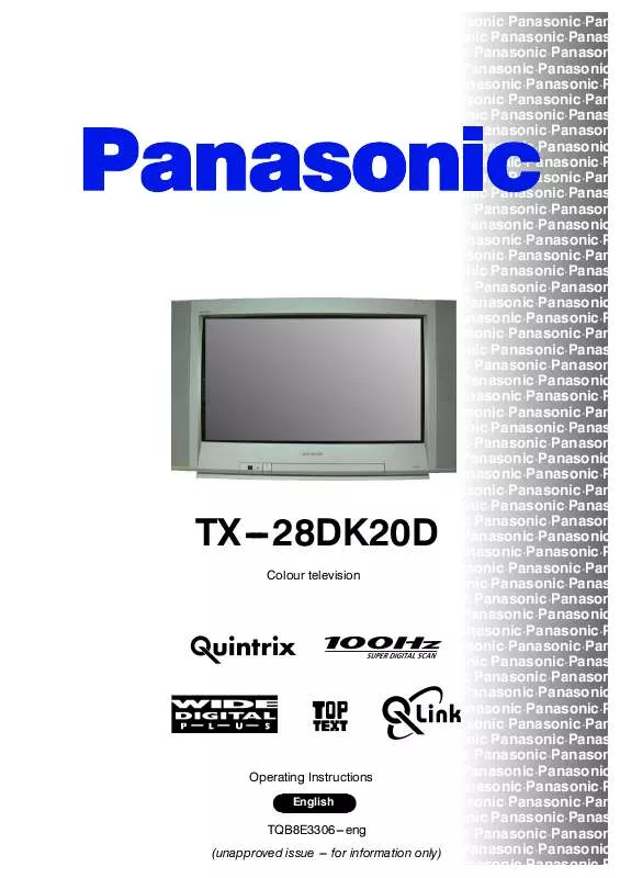 Mode d'emploi PANASONIC TX-28DK20D