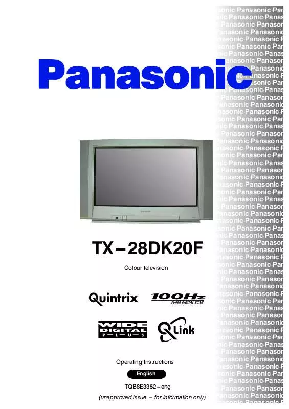 Mode d'emploi PANASONIC TX-28DK20F