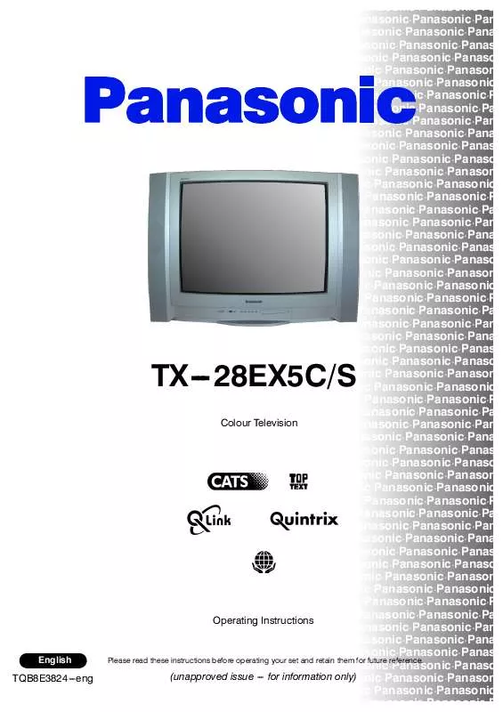 Mode d'emploi PANASONIC TX-28EX5CS