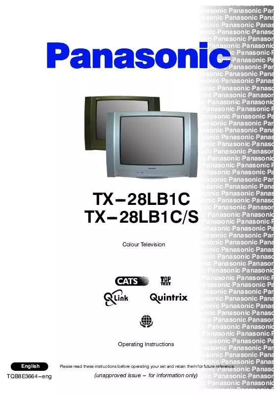 Mode d'emploi PANASONIC TX-28LB1C