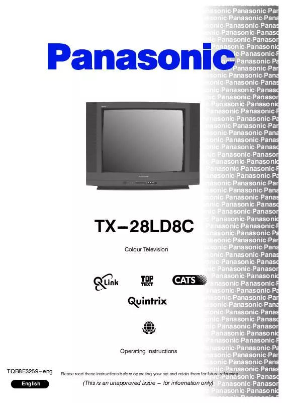 Mode d'emploi PANASONIC TX-28LD8C