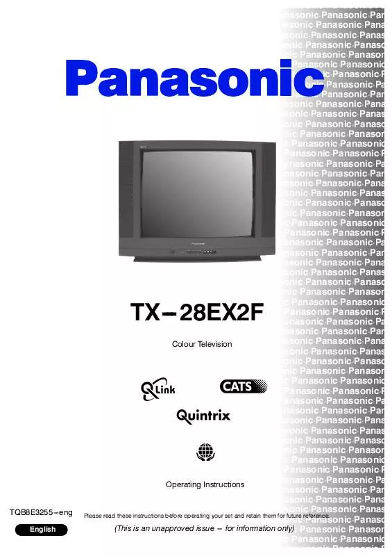 Mode d'emploi PANASONIC TX-28LD8F