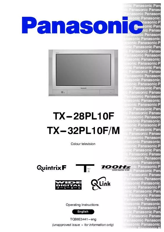 Mode d'emploi PANASONIC TX-28PL10F