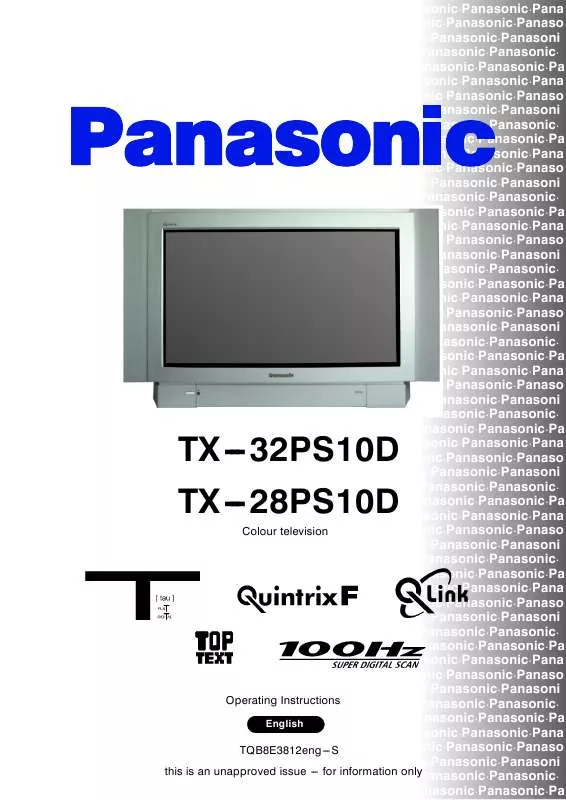 Mode d'emploi PANASONIC TX-28PS10D