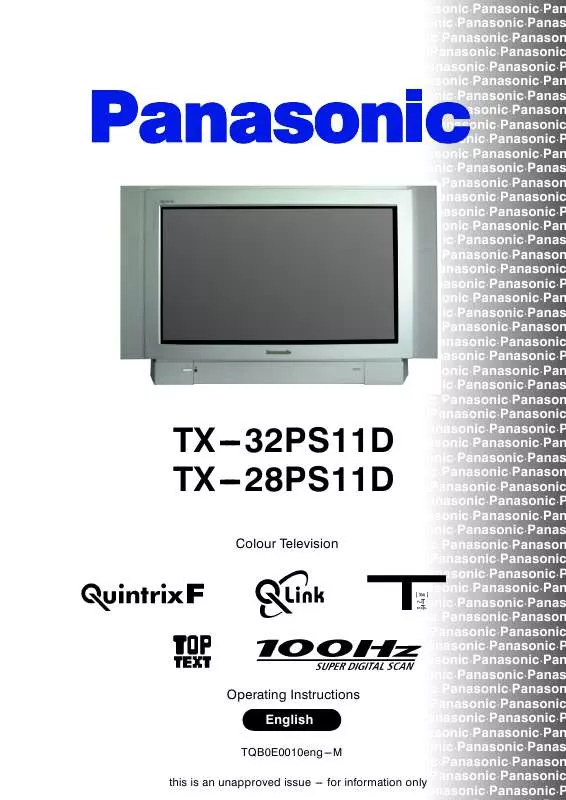 Mode d'emploi PANASONIC TX-28PS11D