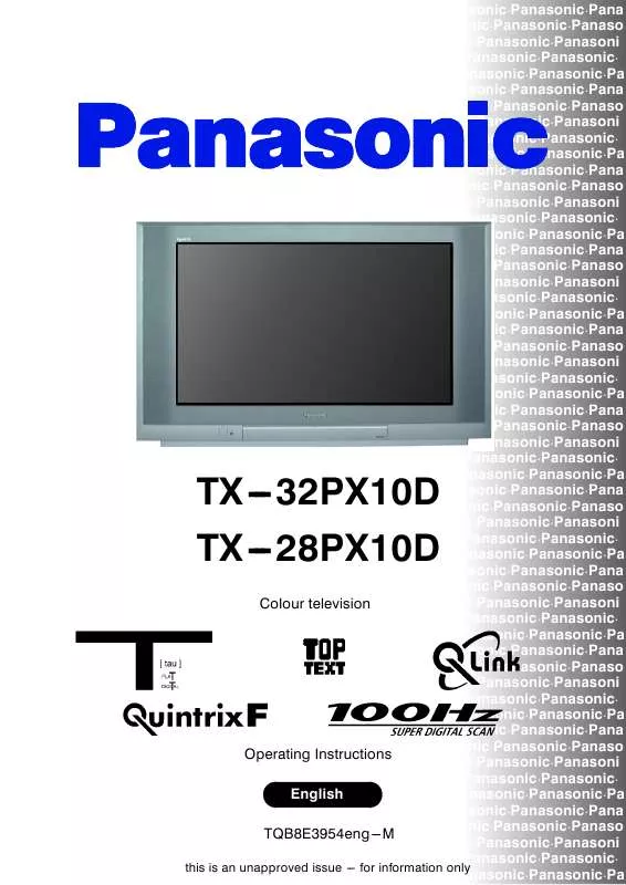 Mode d'emploi PANASONIC TX-28PX10D