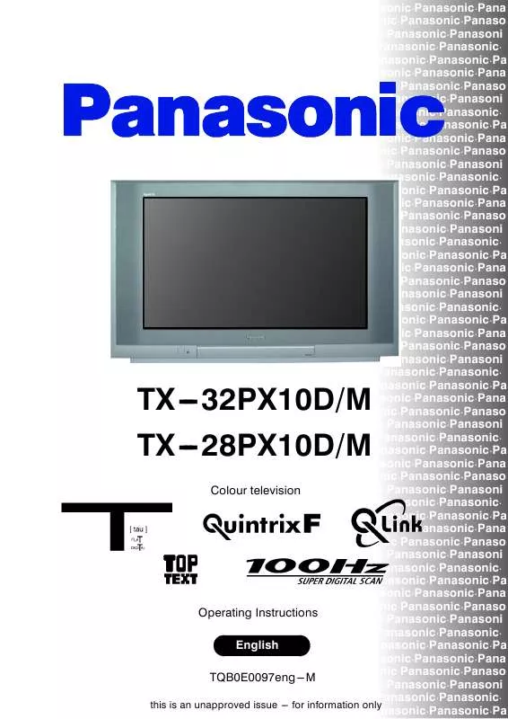 Mode d'emploi PANASONIC TX-28PX10DM