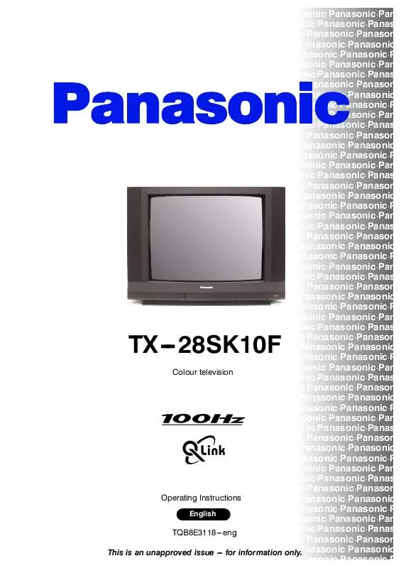 Mode d'emploi PANASONIC TX-28SK10F