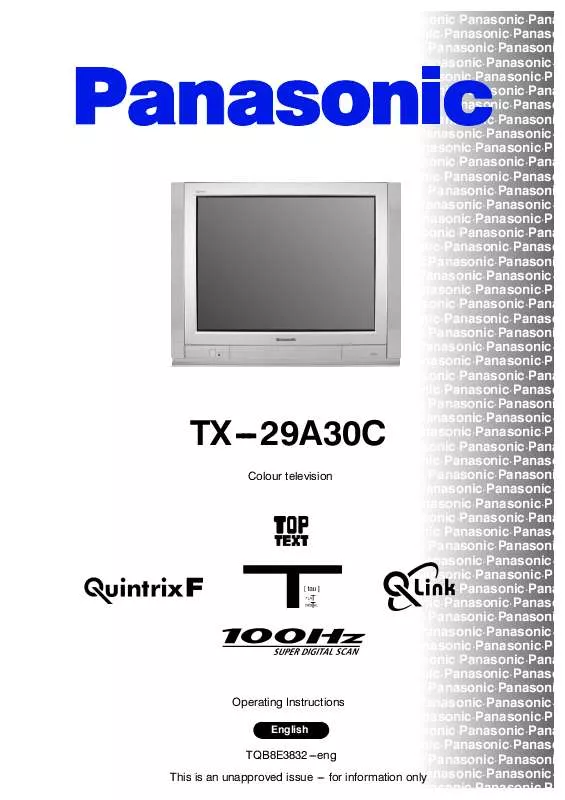 Mode d'emploi PANASONIC TX-29A30C