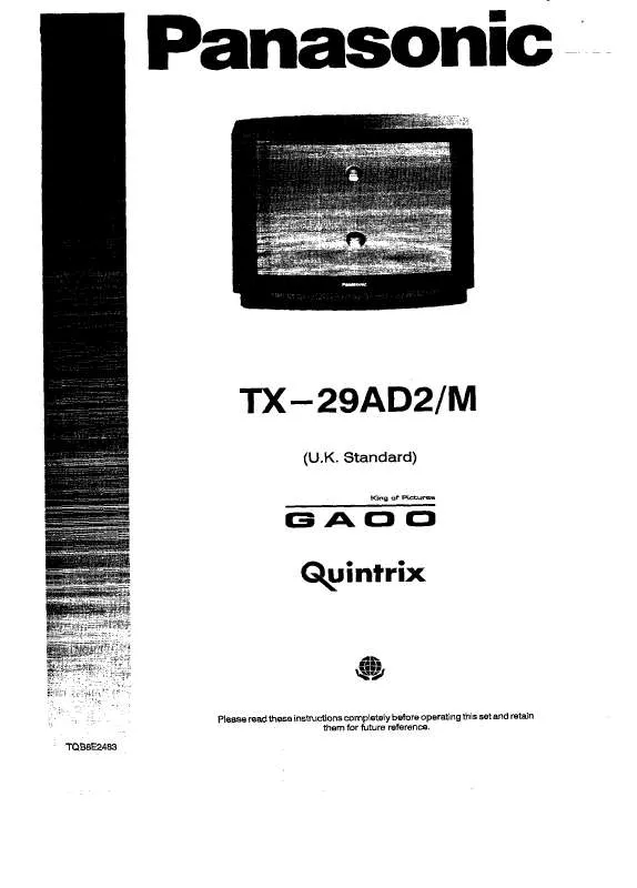 Mode d'emploi PANASONIC TX-29AD2M