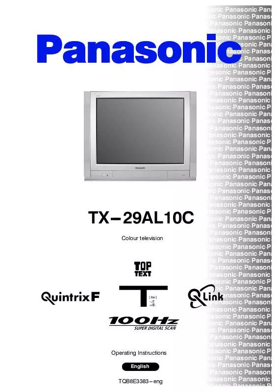 Mode d'emploi PANASONIC TX-29AL10C