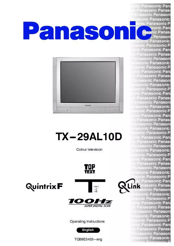 Mode d'emploi PANASONIC TX-29AL10D