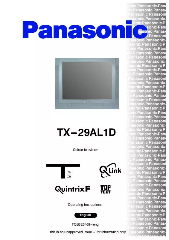 Mode d'emploi PANASONIC TX-29AL1D