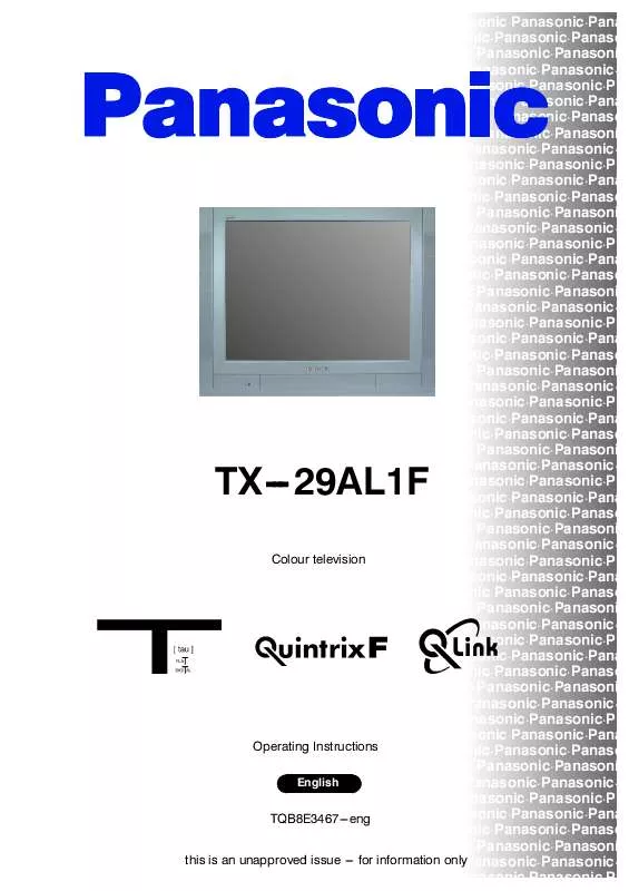 Mode d'emploi PANASONIC TX-29AL1F