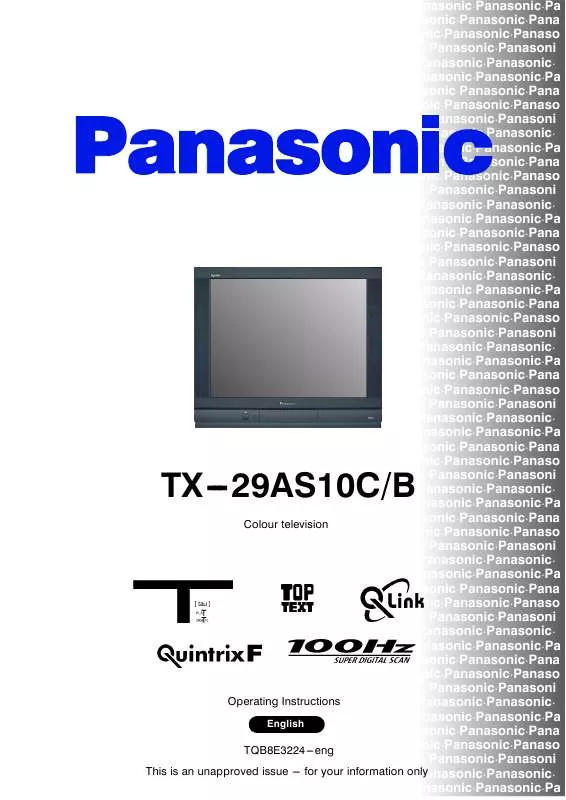 Mode d'emploi PANASONIC TX-29AS10CB