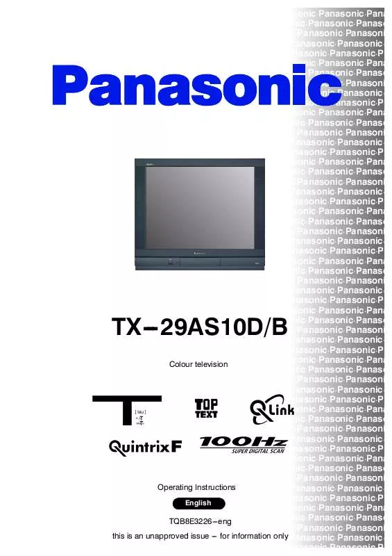 Mode d'emploi PANASONIC TX-29AS10DB