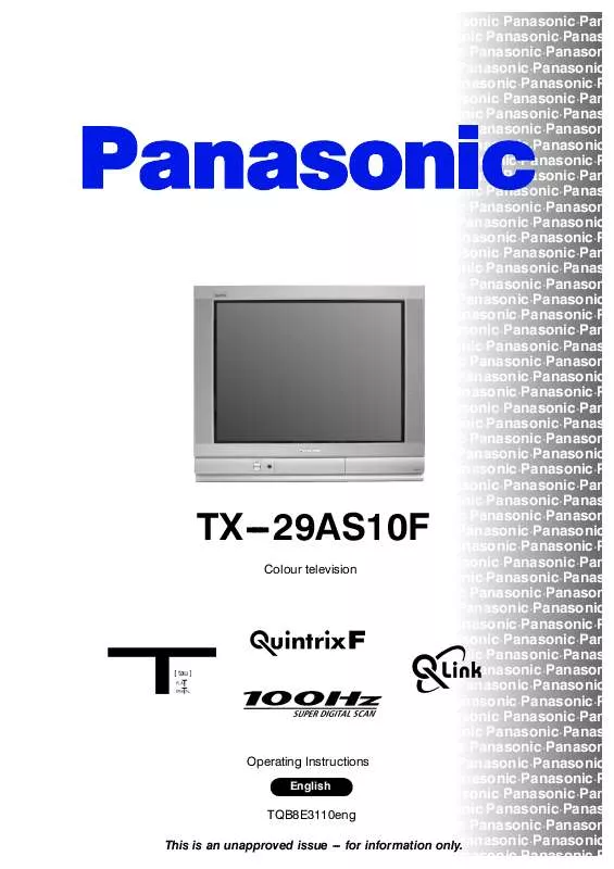 Mode d'emploi PANASONIC TX-29AS10F