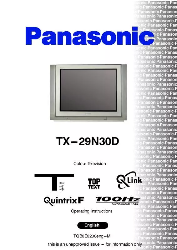 Mode d'emploi PANASONIC TX-29N30D