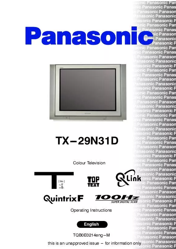 Mode d'emploi PANASONIC TX-29N31D