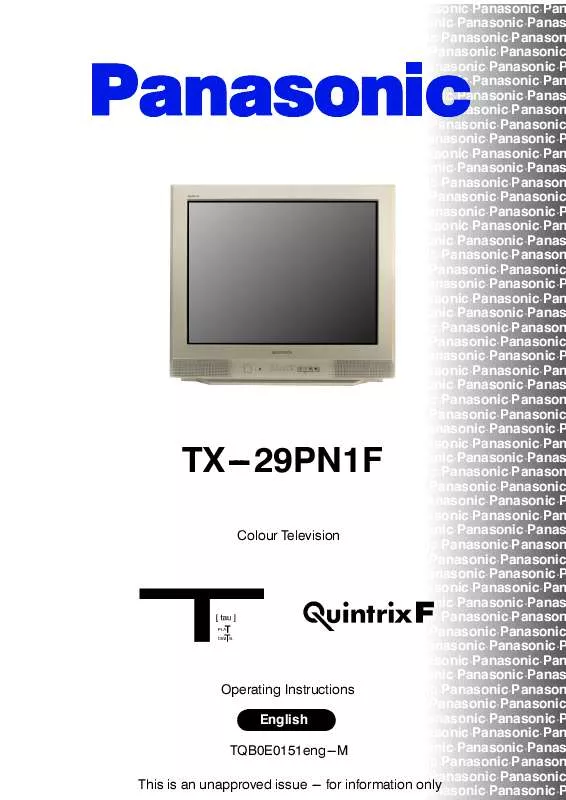 Mode d'emploi PANASONIC TX-29PN1F