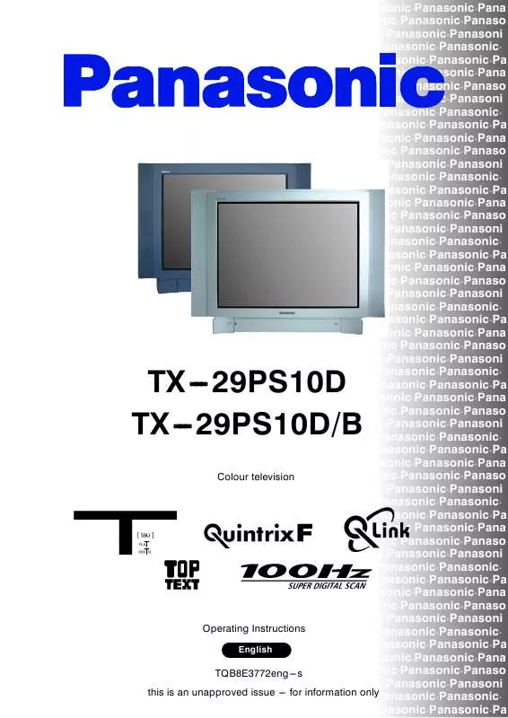 Mode d'emploi PANASONIC TX-29PS10D