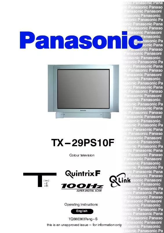 Mode d'emploi PANASONIC TX-29PS10F