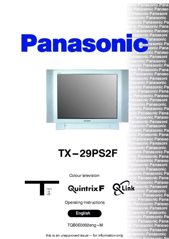 Mode d'emploi PANASONIC TX-29PS2F