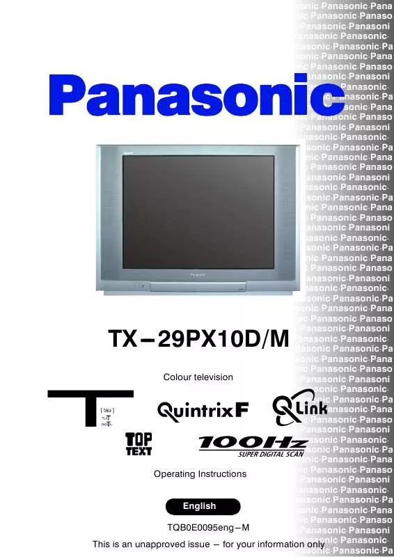 Mode d'emploi PANASONIC TX-29PX10DM