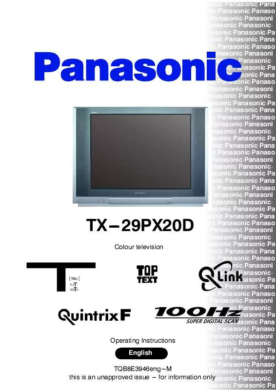 Mode d'emploi PANASONIC TX-29PX20D