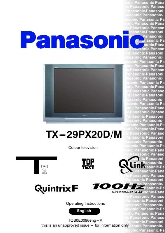 Mode d'emploi PANASONIC TX-29PX20DM