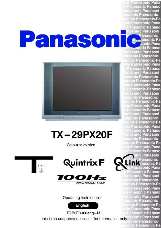 Mode d'emploi PANASONIC TX-29PX20F