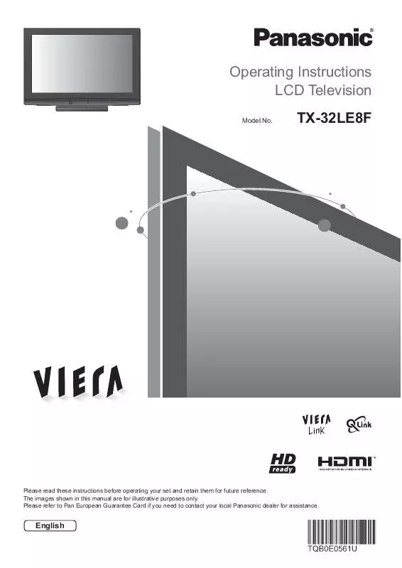 Mode d'emploi PANASONIC TX-32LE8F