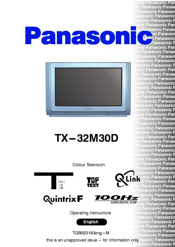 Mode d'emploi PANASONIC TX-32M30D