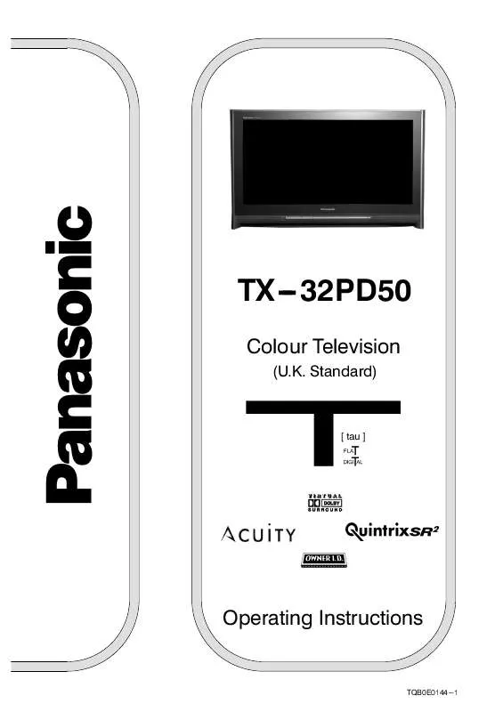 Mode d'emploi PANASONIC TX-32PD50