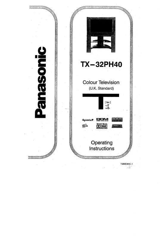 Mode d'emploi PANASONIC TX-32PH40